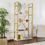Nordure Estantería Blanco y Dorado 90x180x33.5 cm